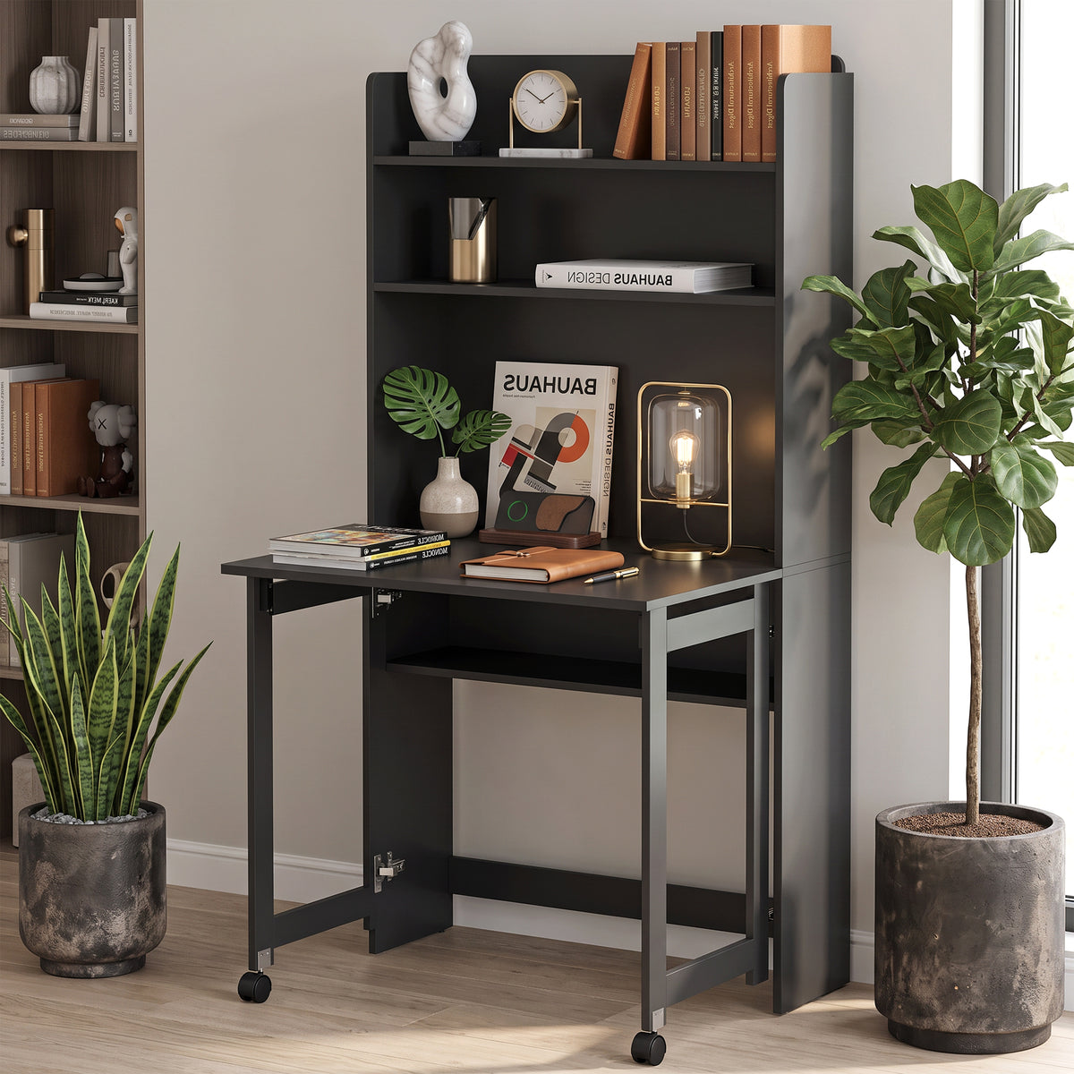 HOMCOM Writing Desk With Foldable Desktop For Bedroom, Home Office