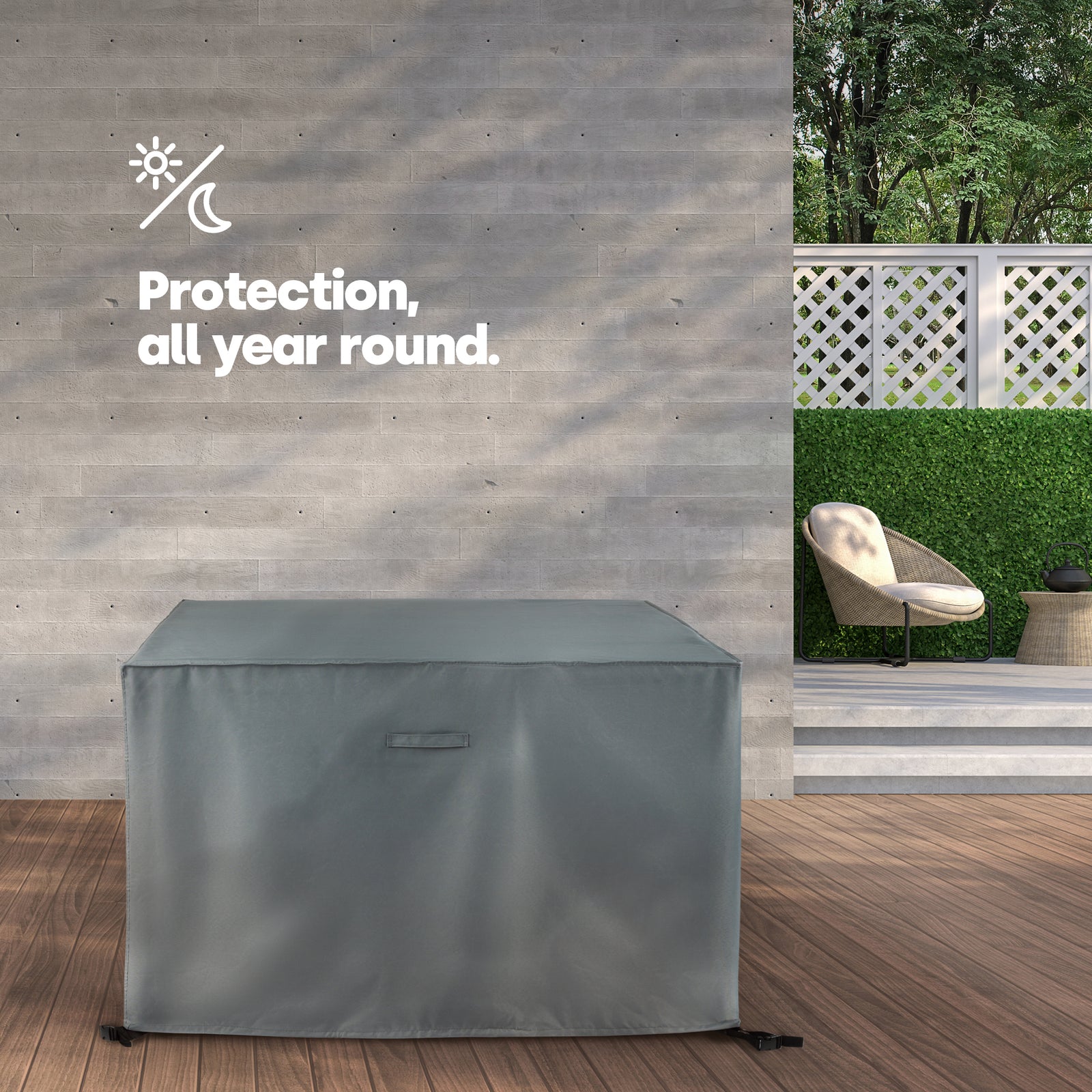Livivo Rattan Cube Set Cover Waterproof Pvc Lined Heavy Duty Outdoor Grey