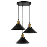 Emitto Pendant Light 3 Lights Height Adjustable Vintage Ceiling Light Black