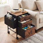 Vintage Filing Cabinet With Casters | 3 Drawer | Black & Brown