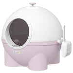 Large Cat Litter Box, Hooded Tray W/ Scoop | Pink