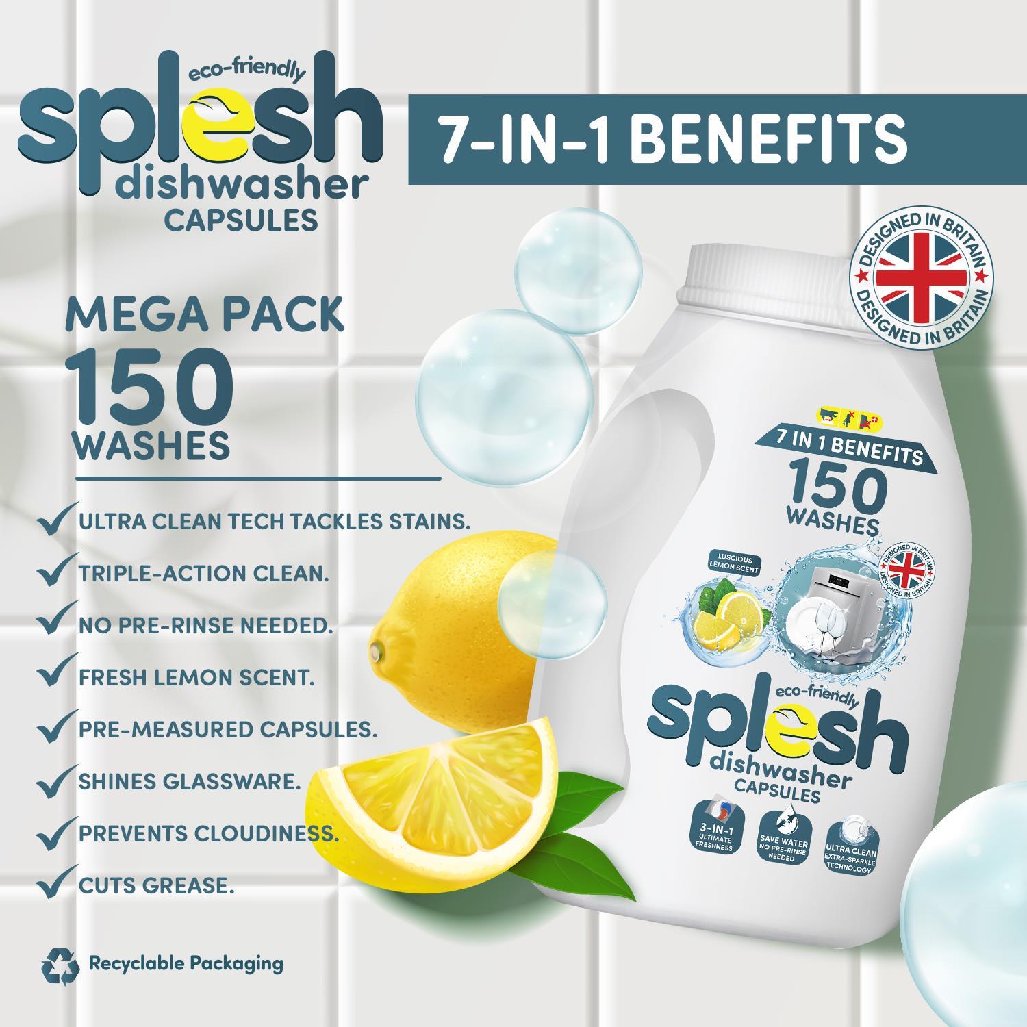 Cleaning Bundle Of 3-in-1 Dishwasher 150 Capsules & Laundry 140 Capsules