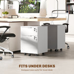 2 Drawer Filing Cabinet With Adjustable Hanging Bars For A4 And Letter | White
