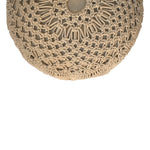 Solid Mango Wood Crotchet Beige Footstool