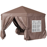 4x4m Garden Gazebo Tent Outdoor Metal Adjust Sun Shade