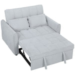 2 Seater Sofa Bed, 3-in-1 Sleeper Sofa With Adjustable Backrest | Light Grey