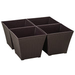 Planter Pack Of 4, Rattan Effect, Brown | Brown