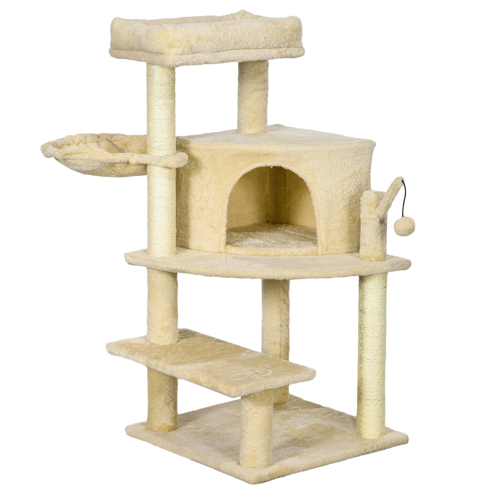 Cat Tree Tower Climbing  Activity Centre With Sisal Scratching Post | Cream