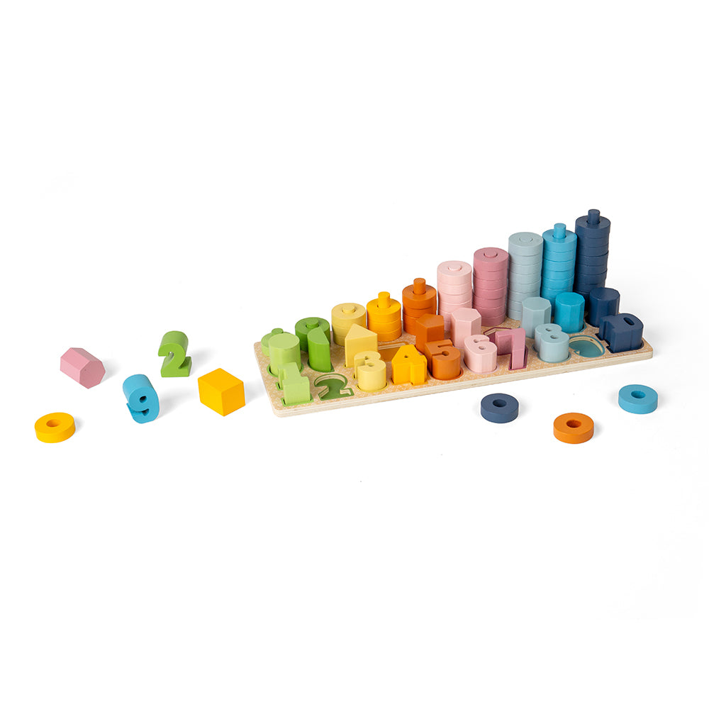 1-10 Wooden Counting Puzzle Board - 78 Pieces