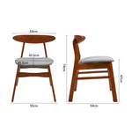 Set Of 2 Wooden Frame Linen Chair For Dining Room