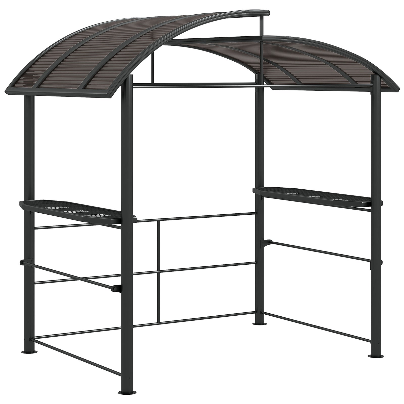 Outdoor Grill Bbq Gazebo 2 Shelves And Poles Hanging Tools