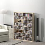 Cd Storage Unit Dvd Tower Blu-ray Storage Shelf For Office | Large | Natural