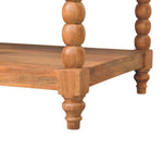Spindle Coffee Table,1 Big Open Slot, Beige
