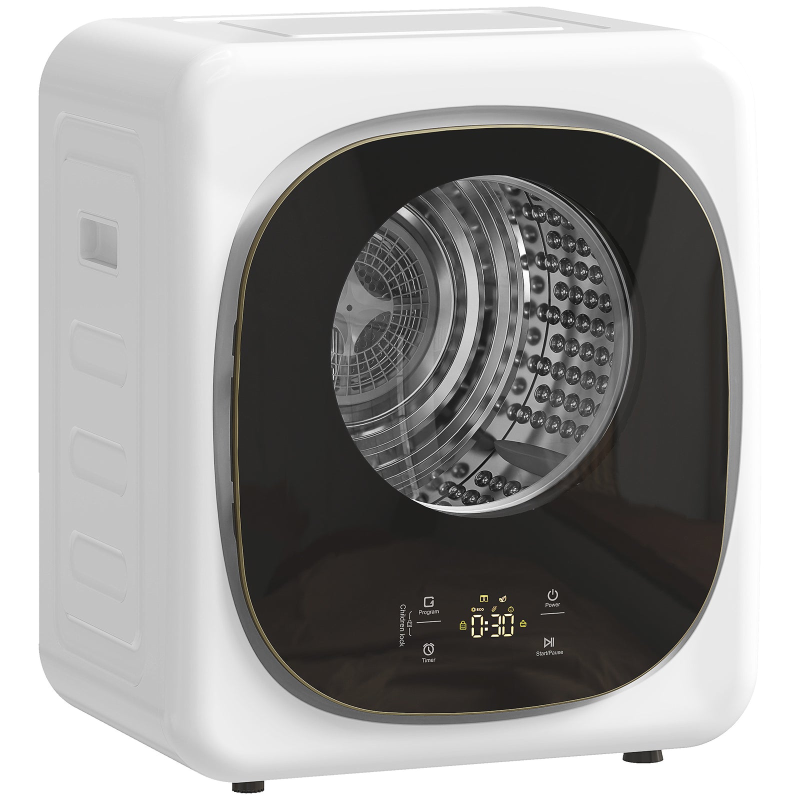 HOMCOM Compact Dryer Machine With 5 Modes, 4kg Small Tumble Dryer, White