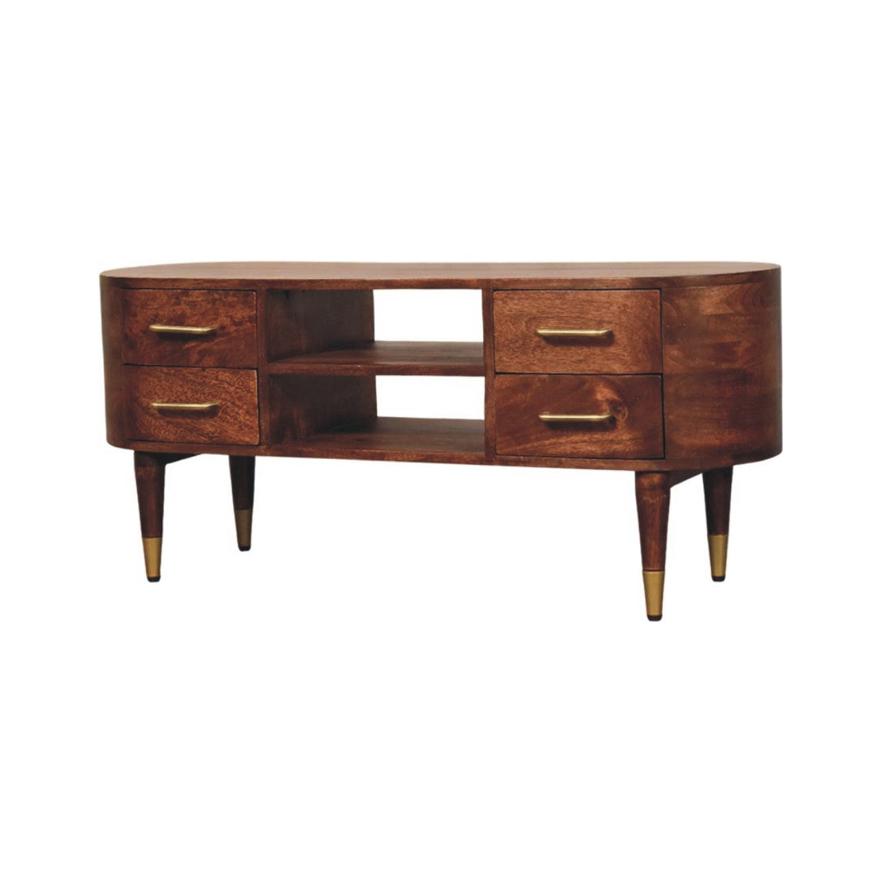 Valenza Media Unit, 4 Drawers, 2 Open Shelf, Brown