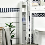 Freestanding Bathroom Cabinet W/ Open Shelves 3 Cupboards | One Size
