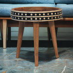 Solid Mango Wood Mini Pattern Nordic End Table