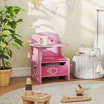 Kids Table And Chair Set, Toddler Desk Chair With Storage Bins | Pink