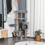Cat Tree Climbing Kitten Activity Center 48 X 48 X 120cm Light Grey