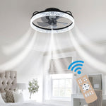 Modern Gold/black Crystal Ceiling Fan Light 48cm 30w Led With 3-color Dimming, 6-speed, 2.4g App Control, Reversible Rotation & Sleep Timer | Black