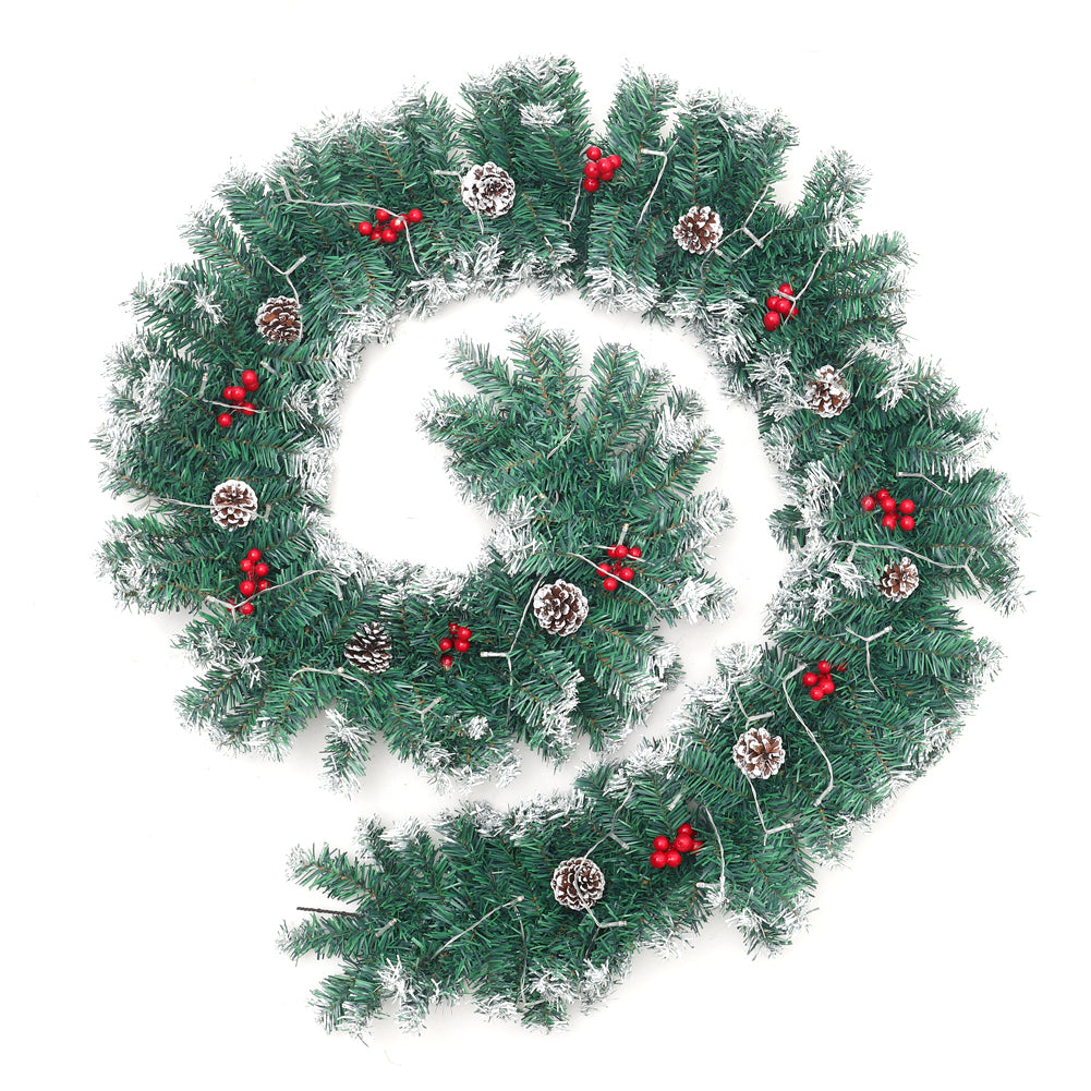 270cm Artificial Led Warm White Light Christmas Garland