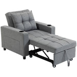 3-in-1 Sofa Bed, Convertible Sleeper Chair With Adjustable Backrest | Dark Grey