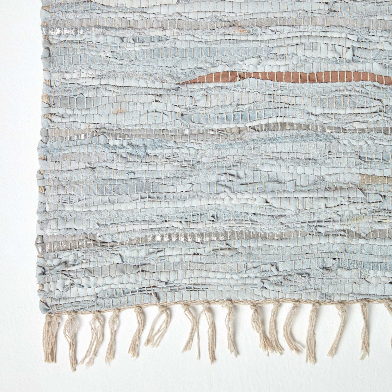 Leather Glitter Rug | 120cm x 180cm | Silver