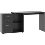 Computer Desk Table Workstation L Shape Drawer Shelf File | Black
