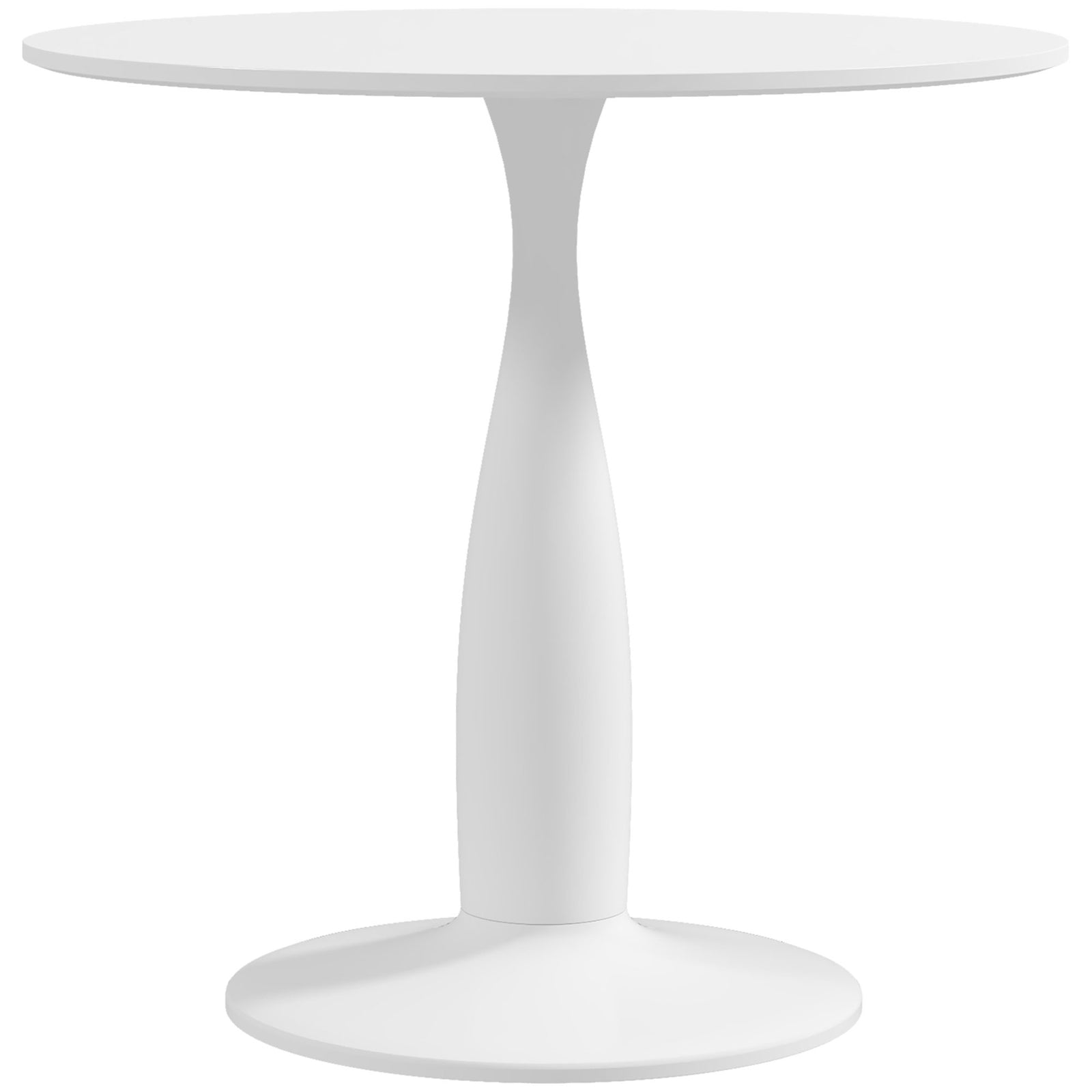 Round Dining Table W/ Steel Base, Dining Room | Antique White