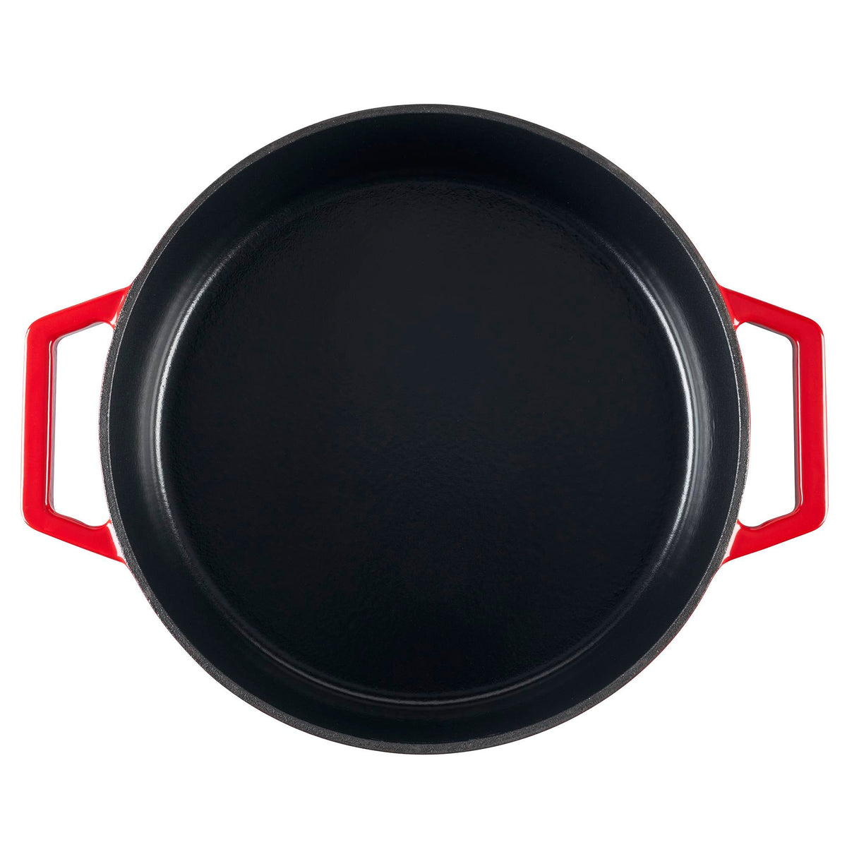 Cast Iron Casserole Dish 28cm Oven Proof Pan & Lid | 28cm | Red
