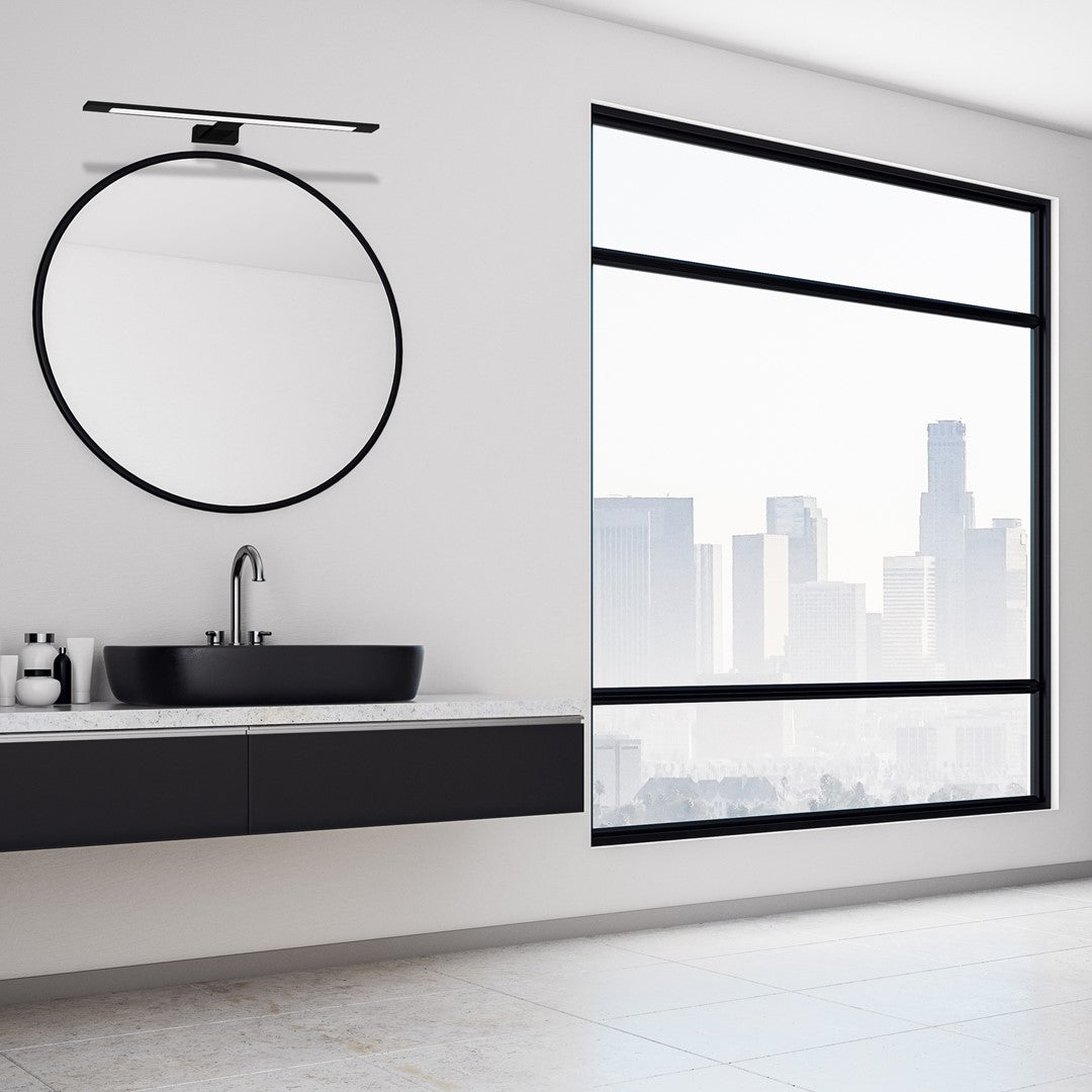 Shine Black Led 12w Wall Lamp Stylish Matt Black Light With Ip44 Rating Perfect For Mounting Above A Bathroom Mirror