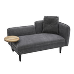 Modern Chaise Lounge With Tray Table & Back Cushion