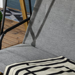 3 Seater Garden Swing Bench W/ Canopy And Cushioned Seat