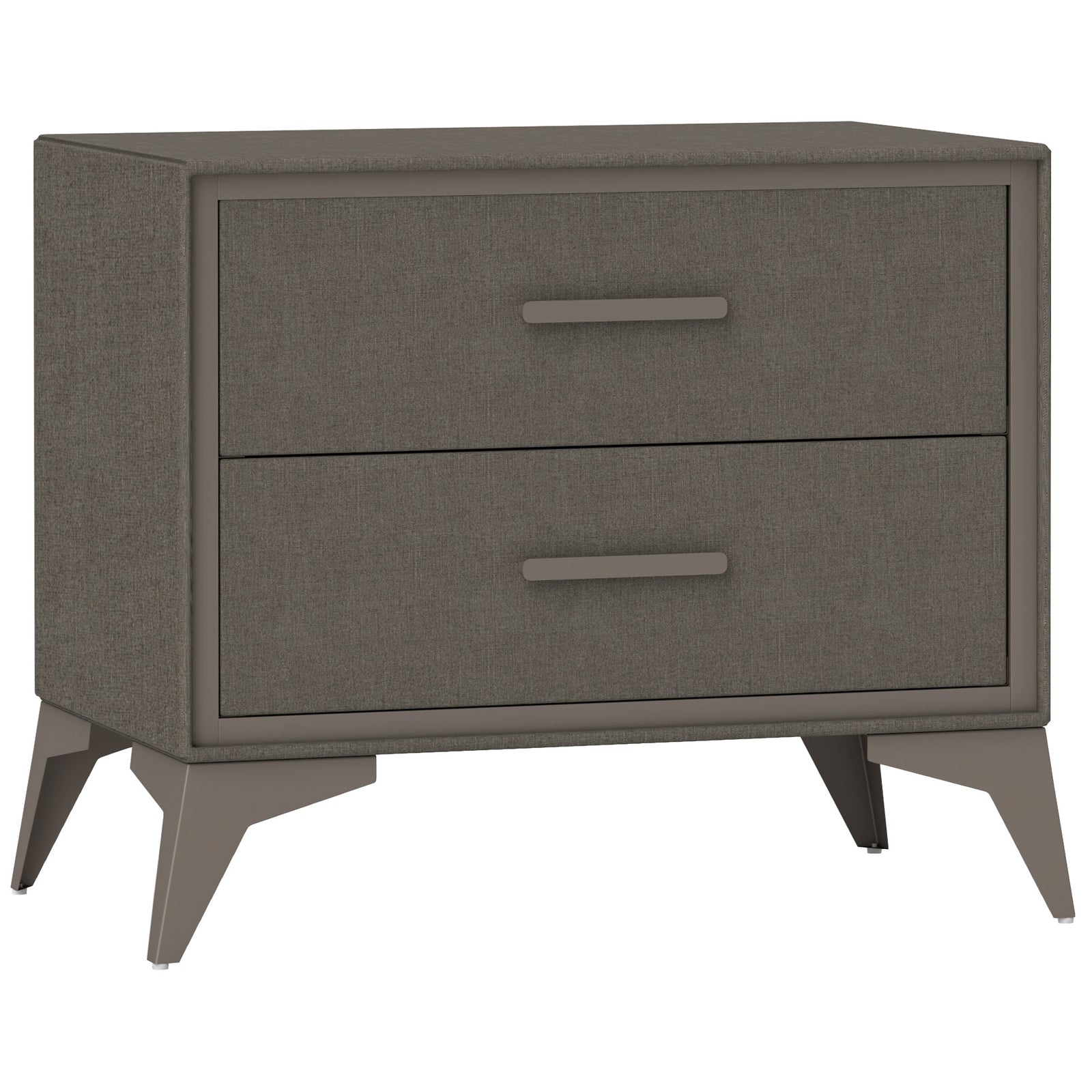 2 Drawer Chest Of Drawers, Fabric Dresser With Steel Frame, Brown | One Size | Black