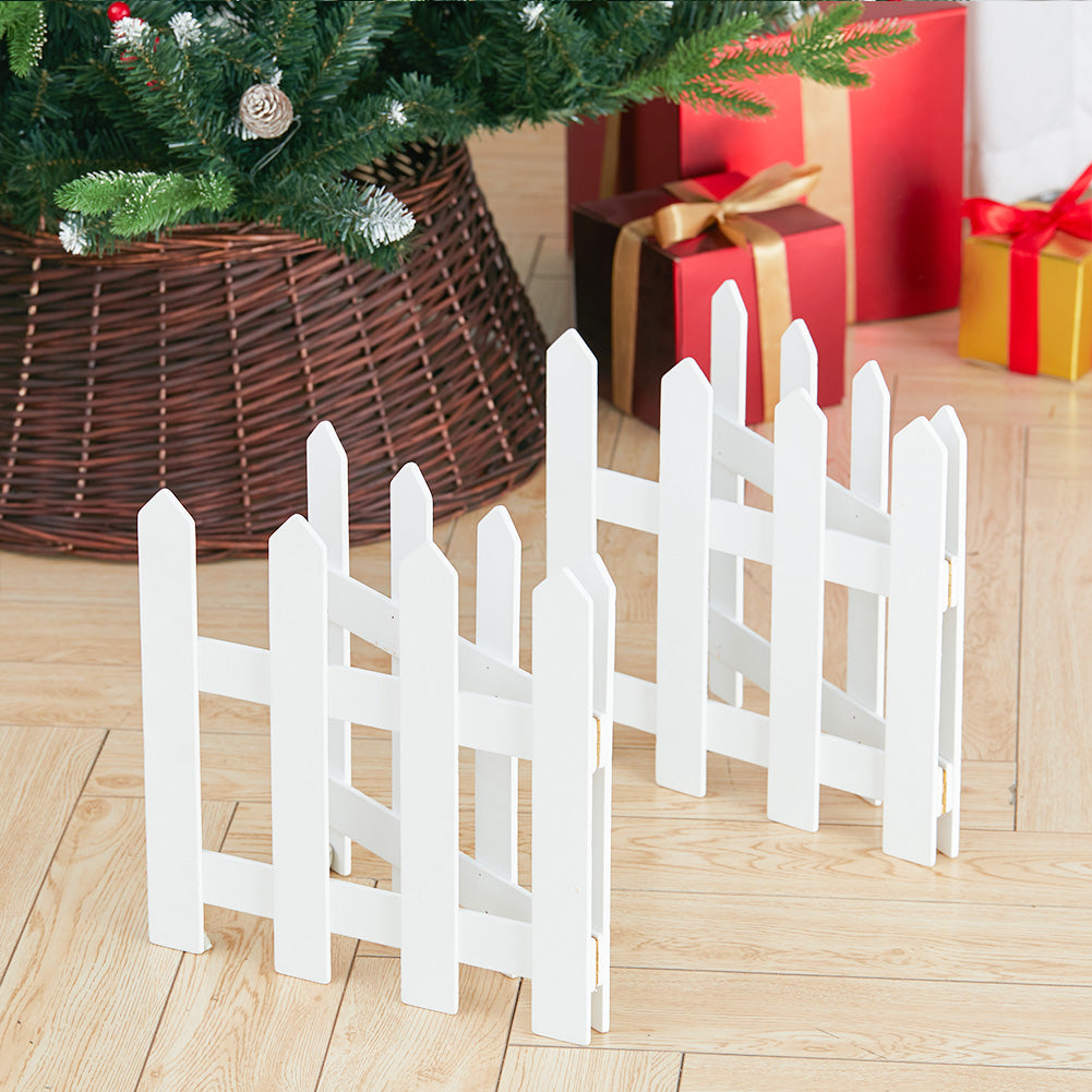 Wooden Christmas Tree Picket Fence For Family Holiday Decoration