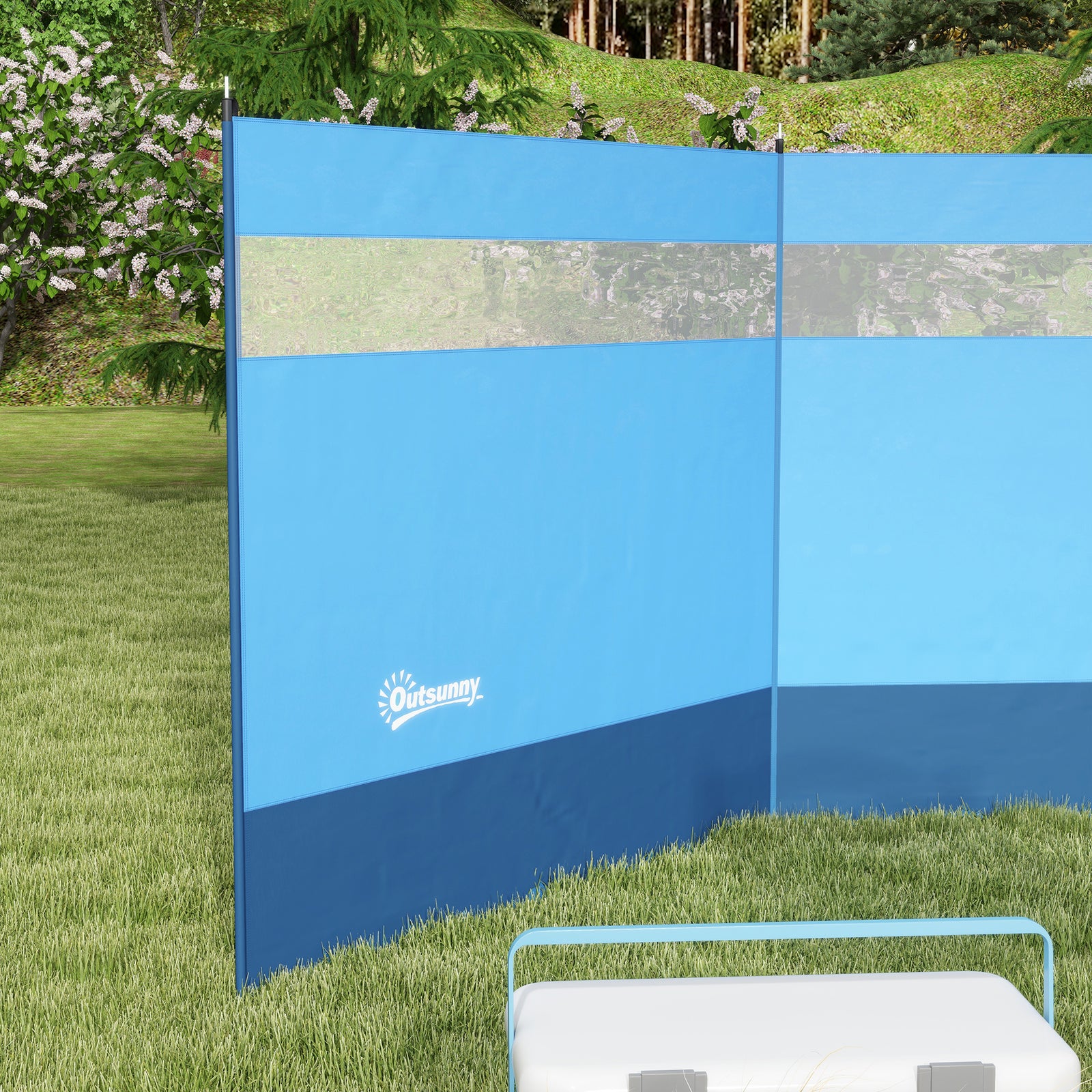 4 Pole Camping Windbreaks With Clear Windows And Carry Bag | Blue