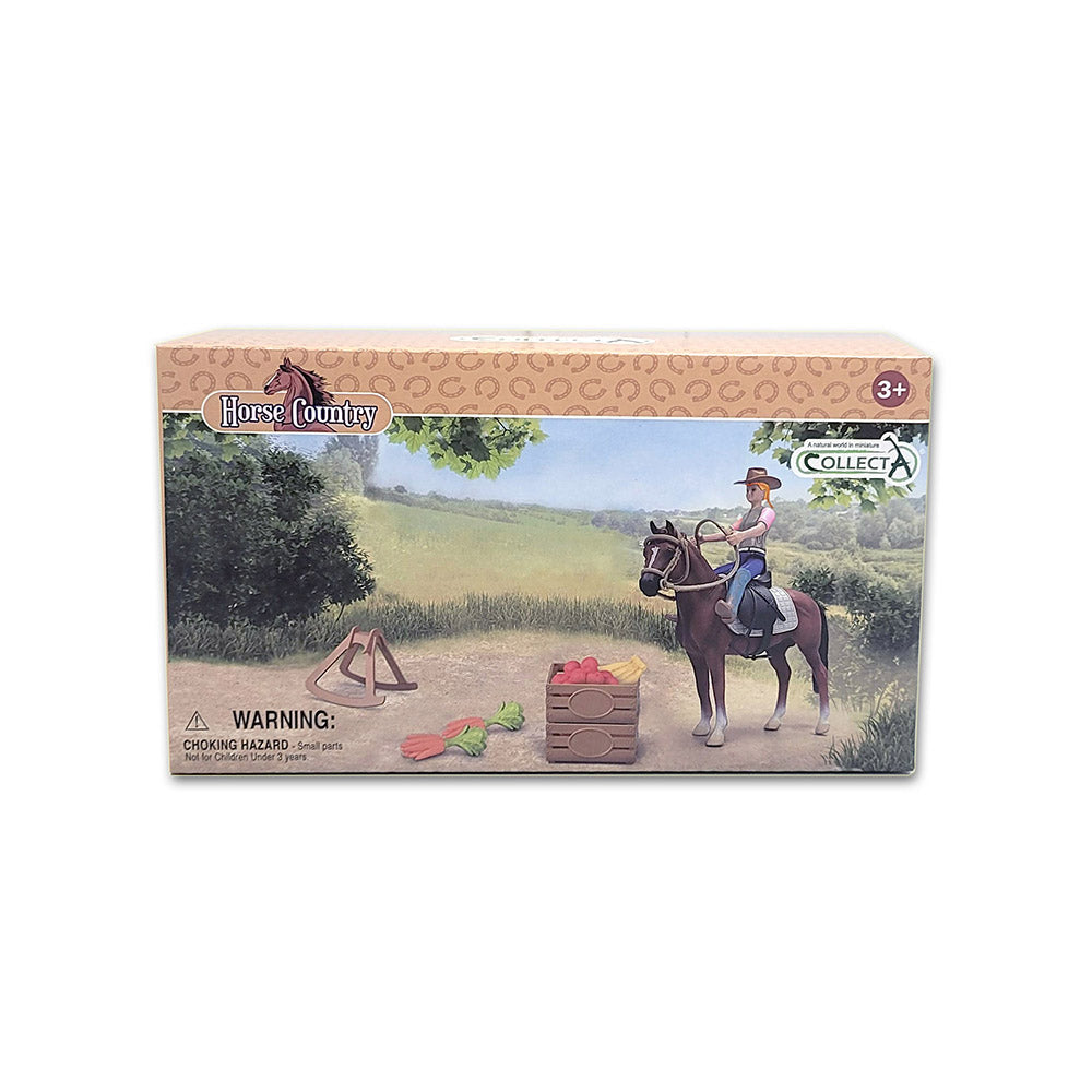 Rider & Accessories With Horse Box Set, Hand Painted