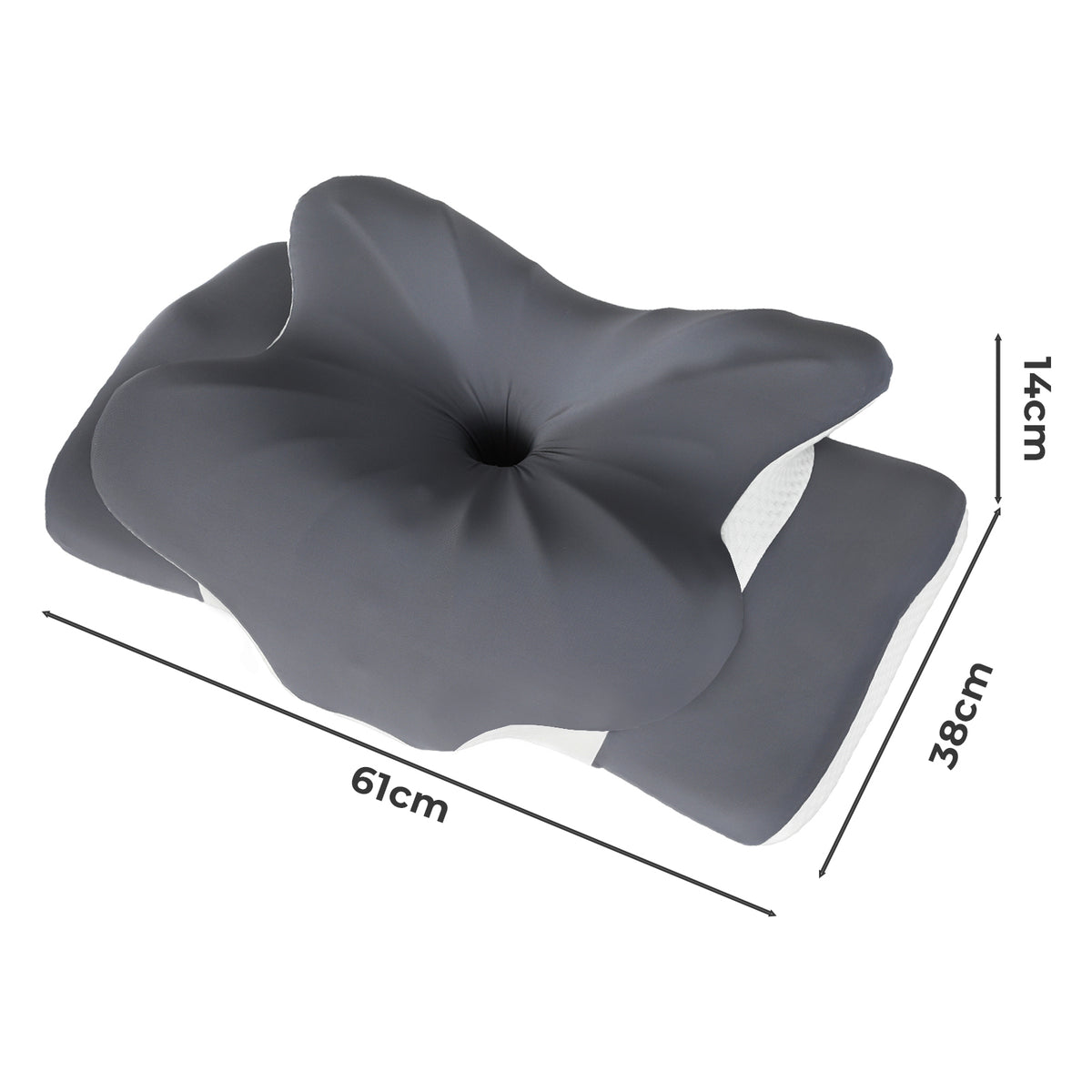 Lavio Ergonomic Butterfly Neck Pillow For Side Back Stomach Sleepers Washable