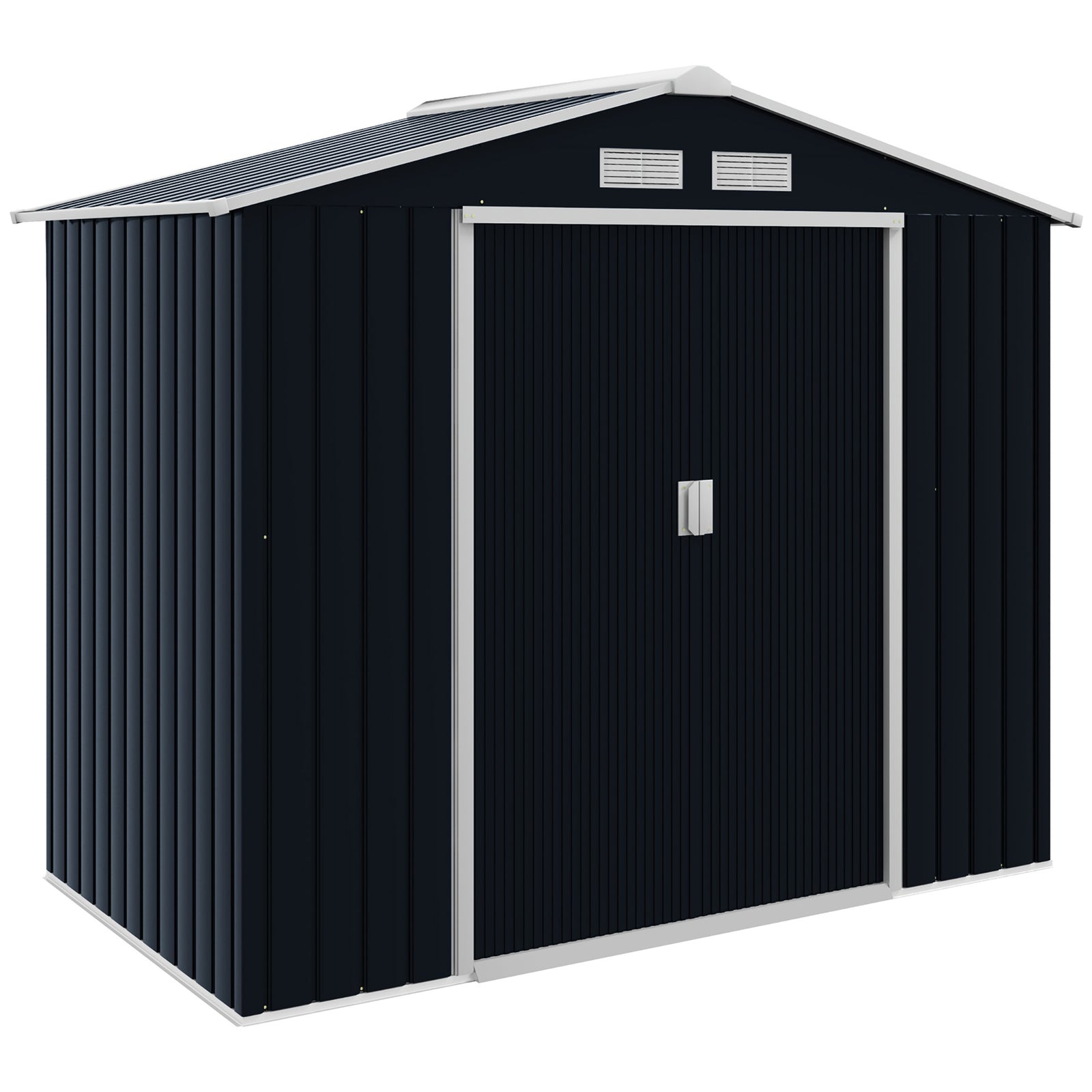 Garden Shed Storage Unit W/locking Door Floor Foundation | Dark Gray