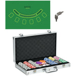 Texas Holdem Poker Set, 300 Chips, Mat, Aluminium Case