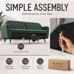 Victoria Velvet Sofa Bed 3 Seater | Green