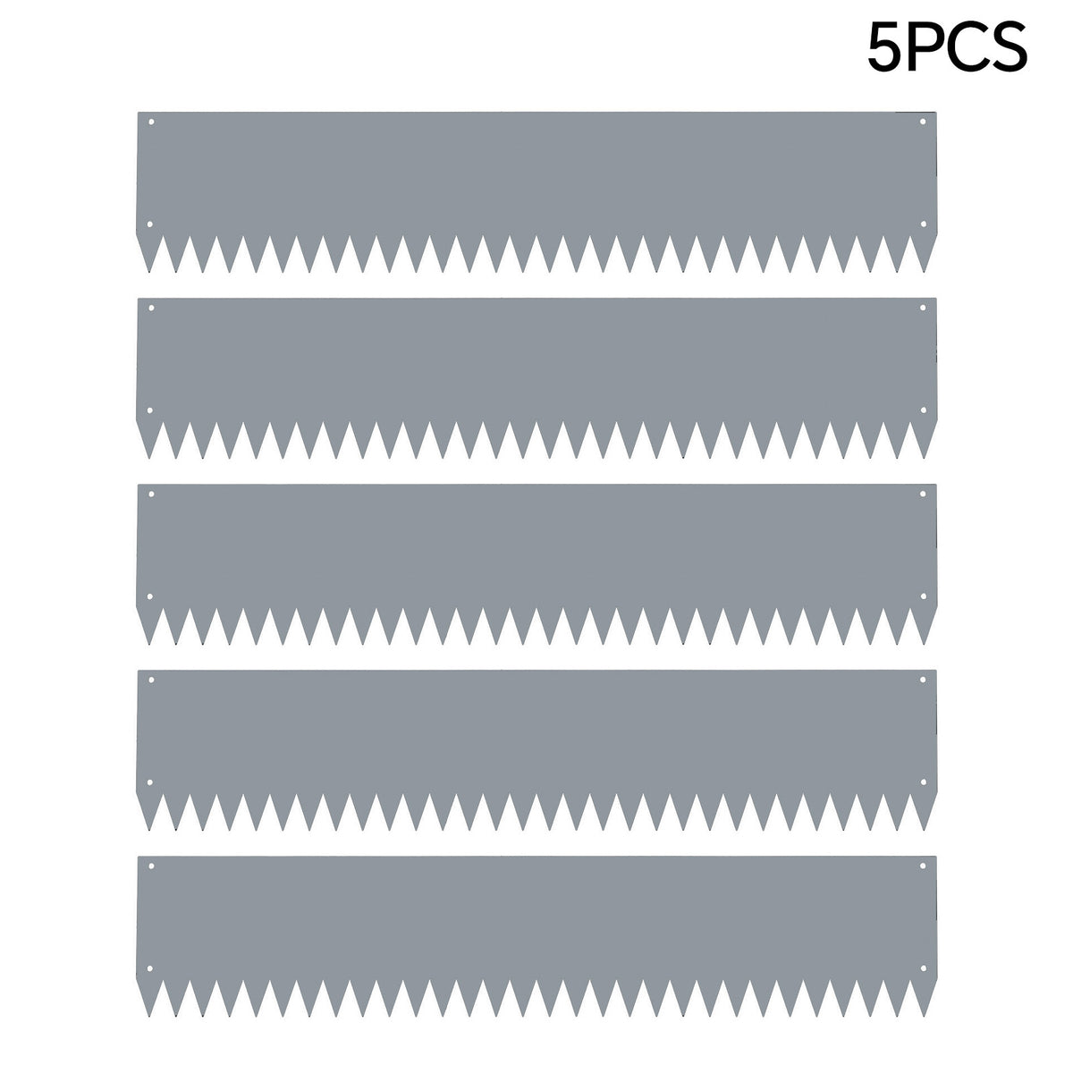 5-piece Galvanised Steel Lawn Edging Set With Serrated Edge | Grey