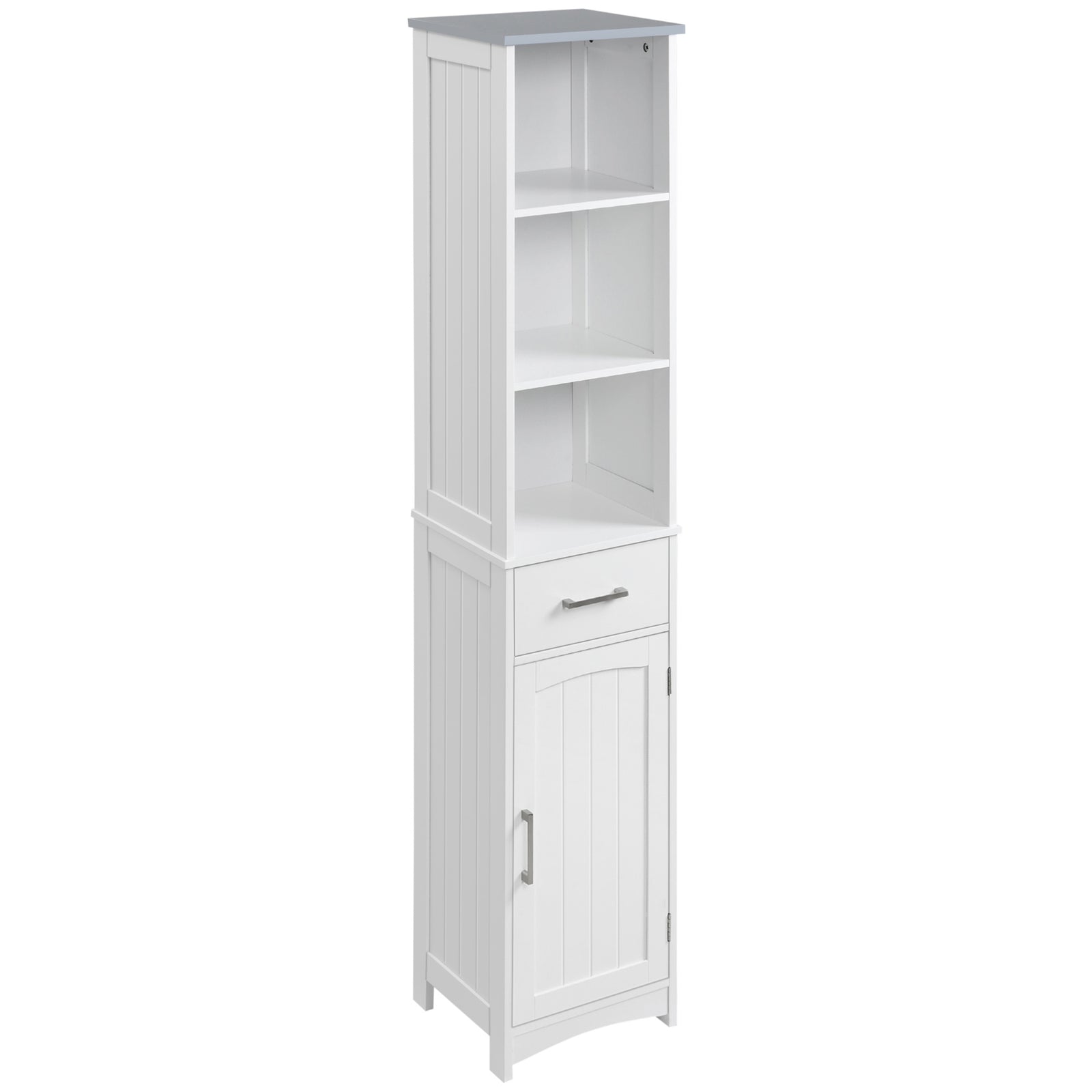 Tall Bathroom Storage Cabinet Slim Freestanding Linen Tower