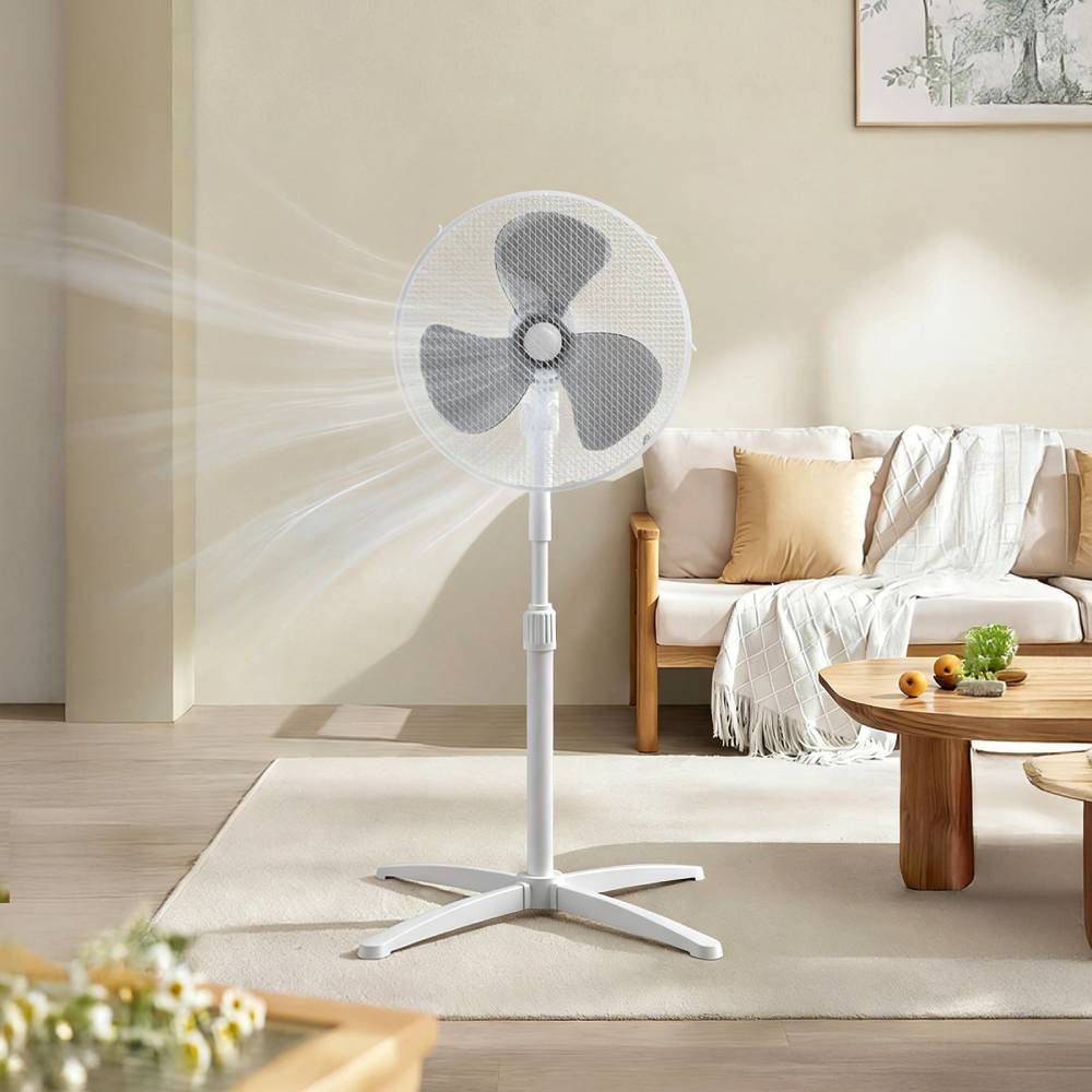 40w Pedestal Fan Adjustable Height Oscillating Standing Fan For Home Or Office