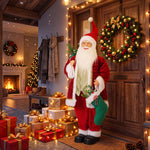 HOMCOM 4ft Christmas Singing Dancing Santa Claus With Stocking, Sack