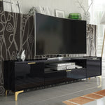 Goldline Gloss Tv Unit 200cm | Black