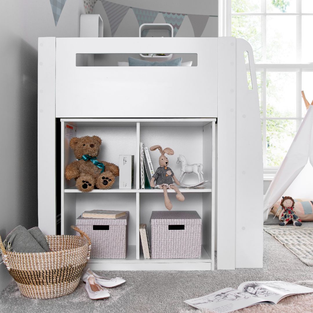 Lacy Storage Mid Sleeper Bed | Single | White