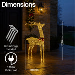 Xmas Haus 107cm Gold Rattan Led Christmas Holiday Festive Deer