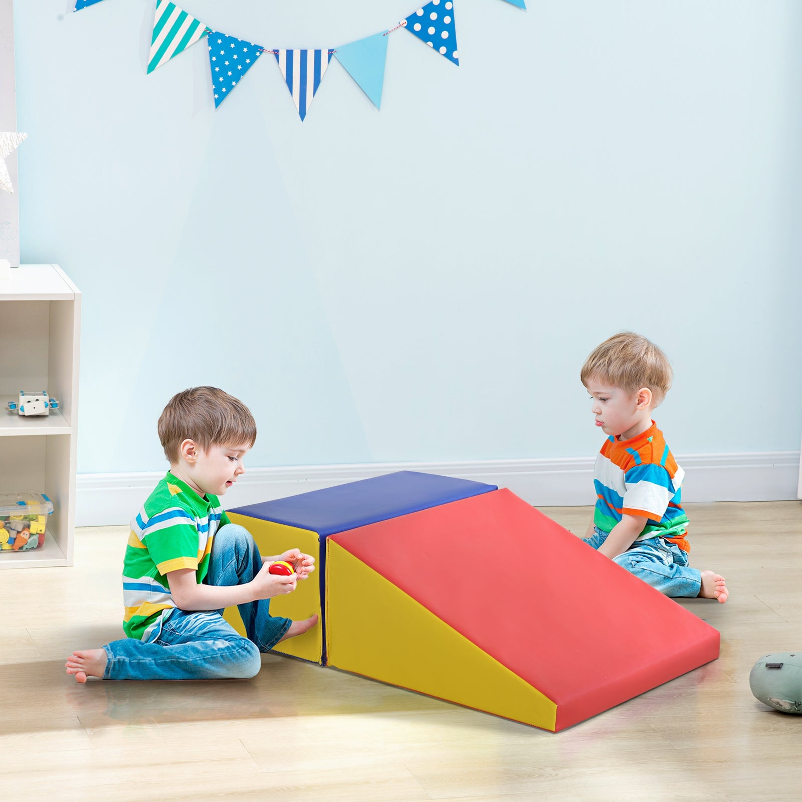 2 Piece Soft Play Set For Toddler Climb And Crawl | Red