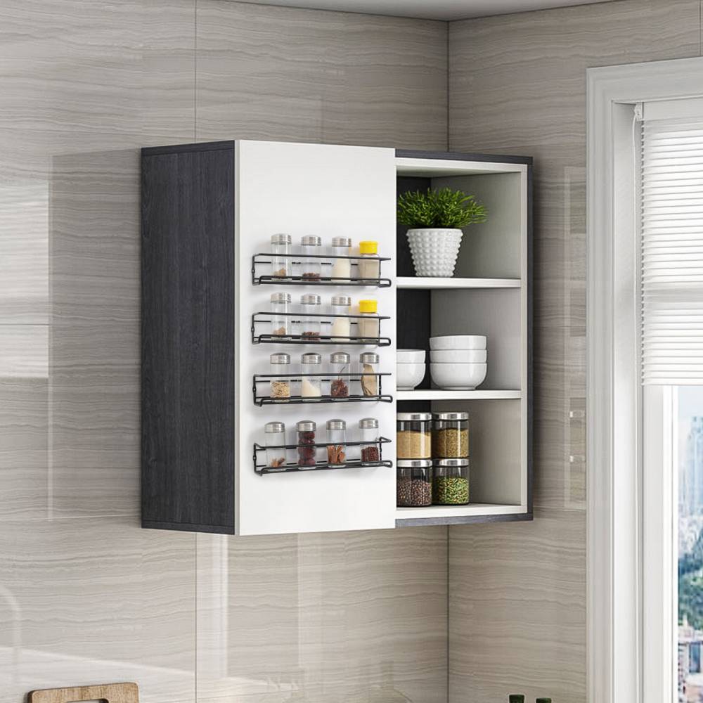 Set Of 4 Wall-mounted Spice Racks